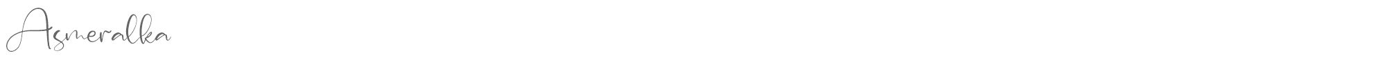 Sample characters Asmeralka Font
