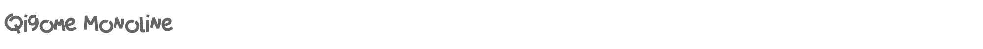 Sample characters Qigome Monoline Font
