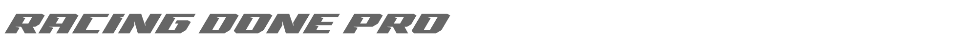 Sample characters Racing Done Pro Font