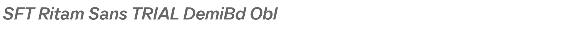 SFT Ritam Sans SFT-Ritam-Sans-TRIAL-DemiBold-Oblique.ttf font preview