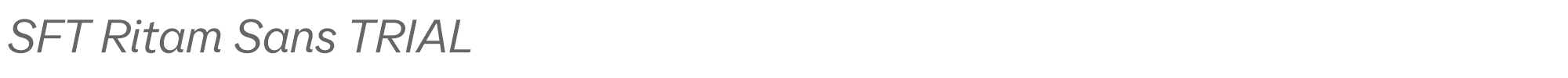 SFT Ritam Sans SFT-Ritam-Sans-TRIAL-Italic.ttf font preview