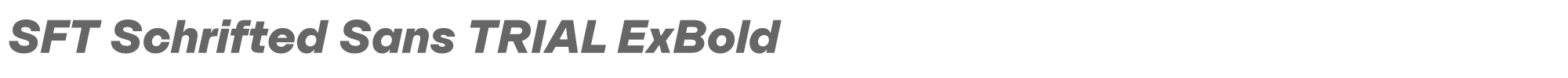 SFT Schrifted Sans SFTSchriftedSansTRIAL-ExBoldItalic.ttf font preview
