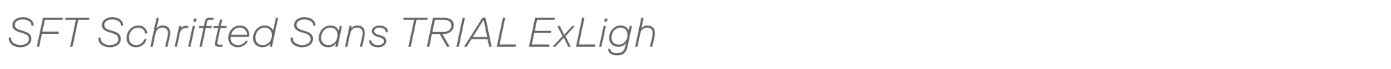 SFT Schrifted Sans SFTSchriftedSansTRIAL-ExLightItalic.ttf font preview