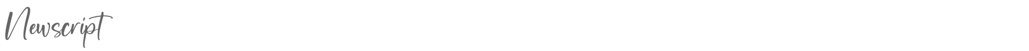 Sample characters Newscript Font