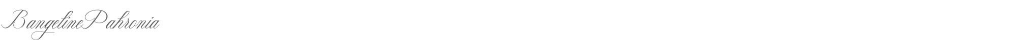 Sample characters Bangeline Pahronia Font