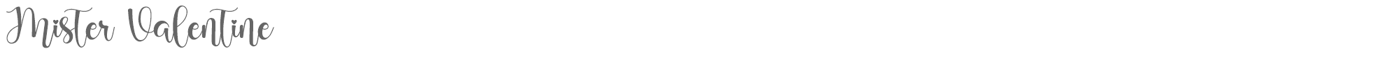 Sample characters Mister Valentine Font