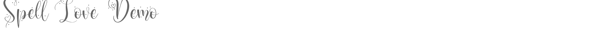 Sample characters Spell Love Font