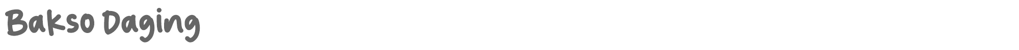 Sample characters Bakso Daging Font