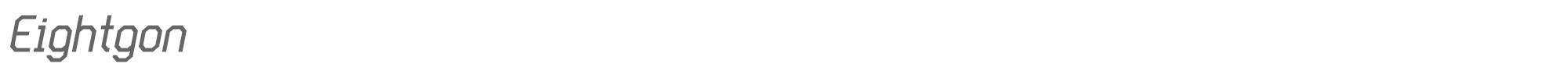 Sample characters Eightgon Font