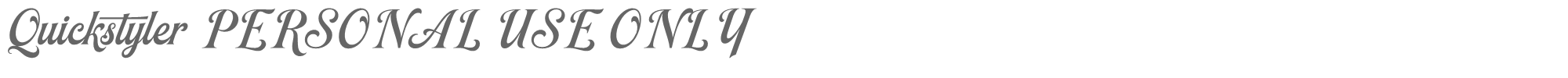 Sample characters Quickstyler Font