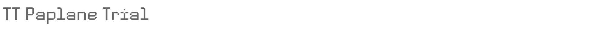 Sample characters TT Paplane Font