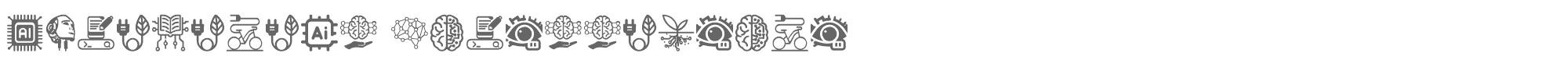 Sample characters Artificial Intelligence Font