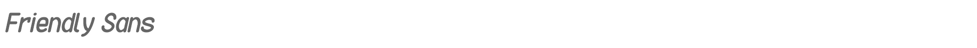 Sample characters Friendly Sans Font