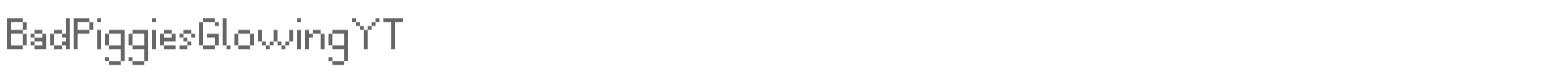 Sample characters Bad Piggies Glowing YT Font