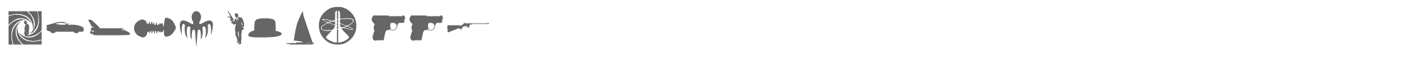 Sample characters James Bond 007 Font