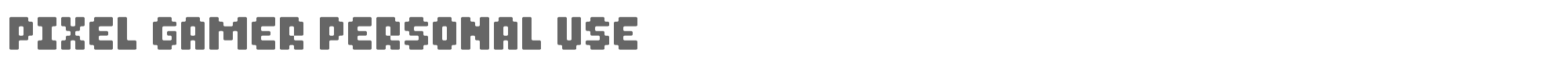 Sample characters Pixel Gamer Font