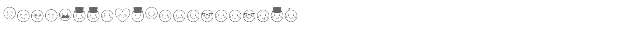 Sample characters MTF Cheeky Emoji Doodles Font