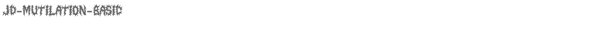 Sample characters JD Mutilation Basic Font