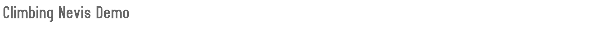 Sample characters Climbing Nevis Font