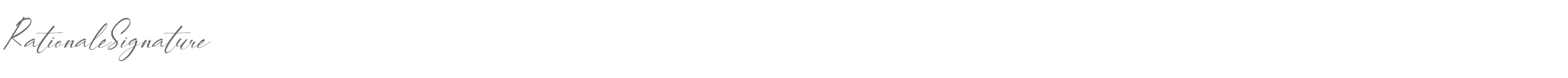 Sample characters Rationale Signature Font