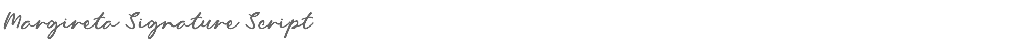 Sample characters Margireta Signature Script Font