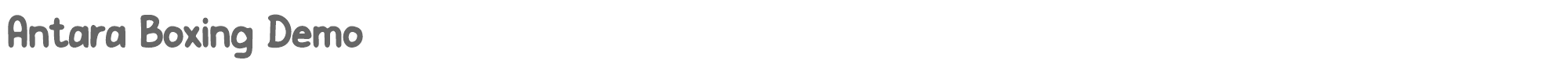 Sample characters Antara Boxing Font