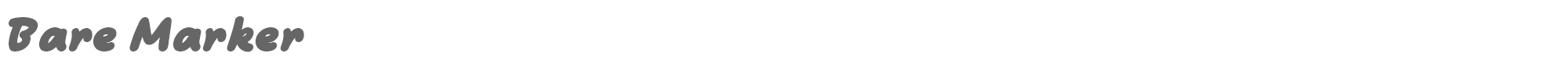Sample characters Bare Marker Font