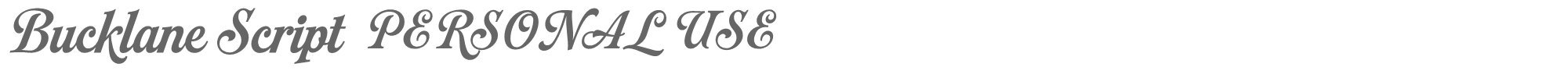 Sample characters Bucklane Script Font