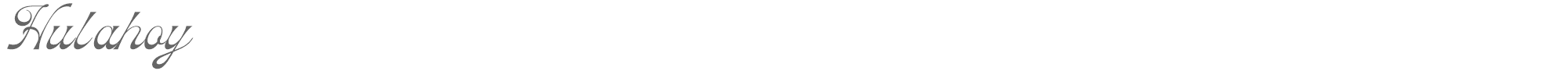 Sample characters Hulahoy Font