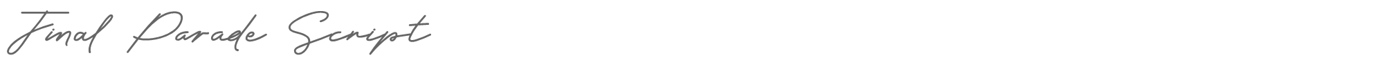 Sample characters Final Parade Script Font