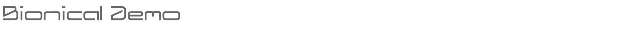 Sample characters Bionical Font