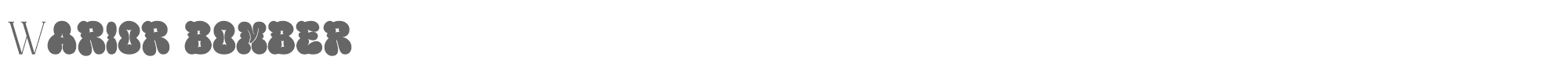 Sample characters Warior Bomber Font