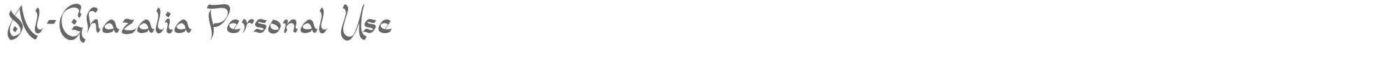 Sample characters Al-Ghazalia Font