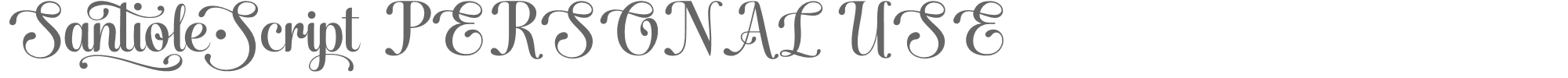 Sample characters Santiole Script Font