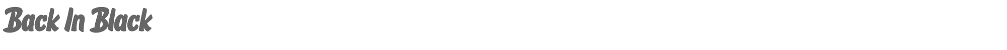 Sample characters Back In Black Font