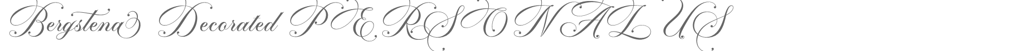 Sample characters Bergstena Script Font