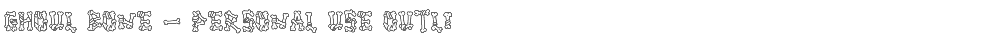 Sample characters Ghoul Bone Font