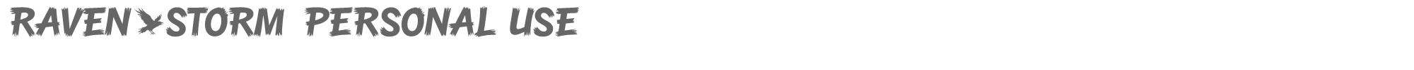 Sample characters Raven Storm Font