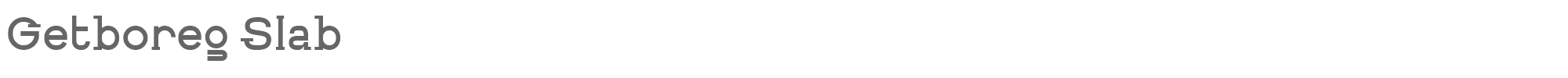 Sample characters Getboreg Slab Font