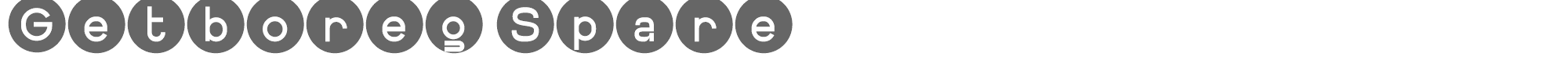 Sample characters Getboreg Spare Font