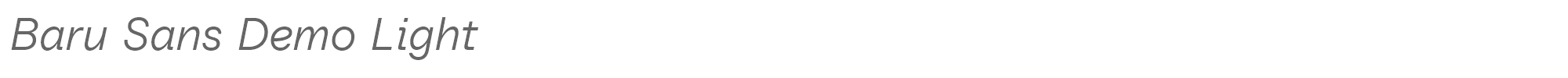 Baru Sans BaruSansDemo-LightItalic.ttf font preview