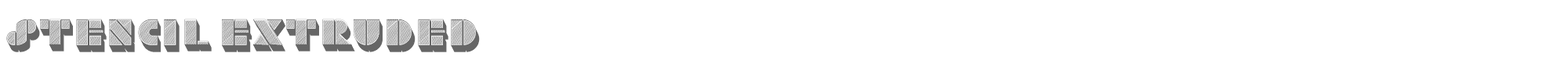 Sample characters Stencil Extruded Font