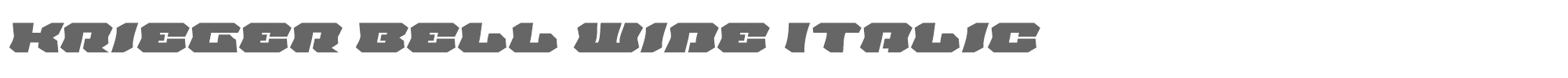 Krieger Bell kriegerbellwideital.ttf font preview