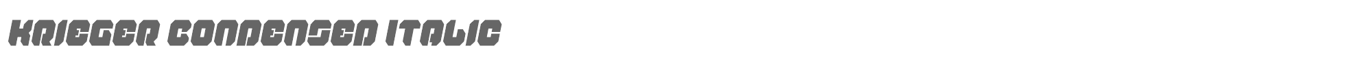 Krieger kriegercondital.ttf font preview