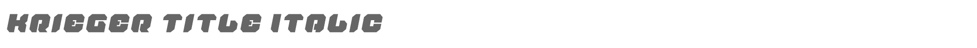 Krieger kriegertitleital.ttf font preview