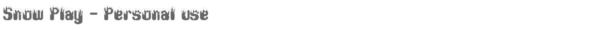 Sample characters Snow Play Font