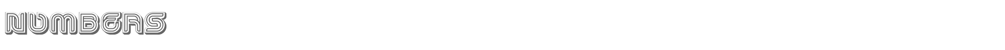 Sample characters Numbers Font