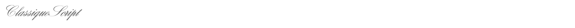 Sample characters Classique Script Font