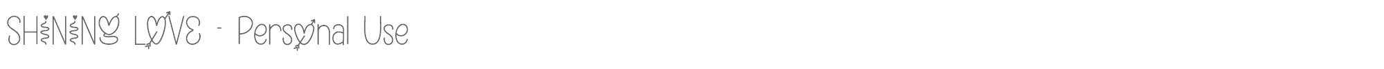 Sample characters Shining Love Font