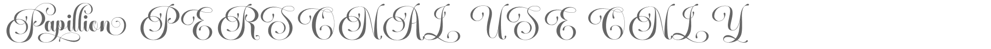 Sample characters Papillion Font